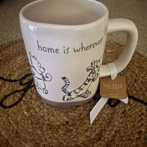 Rae Dunn White and Tan Mug with Playful Design